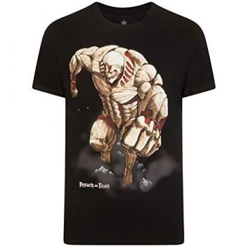 Camiseta Heroica Attack on Titan Hombre L en Color Negro con los Tres Protagonistas
