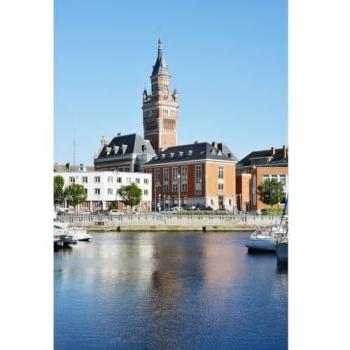 Céanothe – Peinture imprimée sur toile, panorama du port de Dunkerque (45×65 cm)