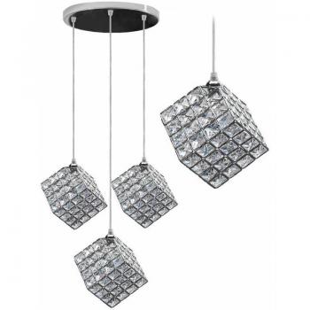 Toolight App722‑3CP: Glamour 3‑Cube Chrome Pendant Lamp