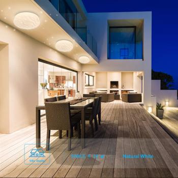 LUSUNT Plafonnier LED 4000K 1500lm 18W Imperméable Blanc Nature