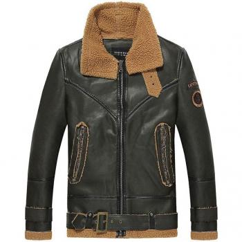 77City Killer Men's Warm Retro Leather Bomber Jacket