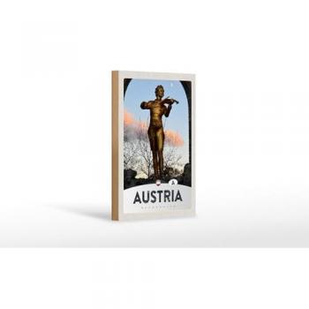 Österreichische Holzfigur: Mann mit Geige (Gold) – 12 x 18 cm, Femer GmbH Wanddeko