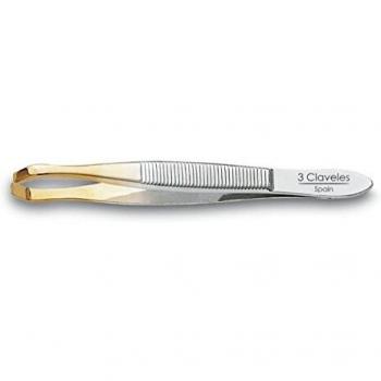 3 Claveles Gold Beauty Tweezers 8 cm