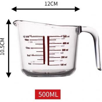 Red Measurement Angled Grip Measuring Cup