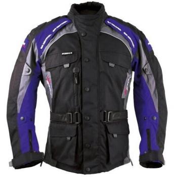Chaqueta de moto negra y azul Roleff RO 783 Kodra Liverpool