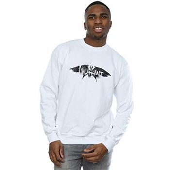 Disney Men's Maleficent Mistress Of Evil Wings Silhouette Sweatshirt White Large
