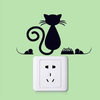 Black Cat Cartoon Switch Decals