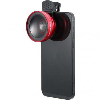 Kit objectif 2 en 1 pour iPhone 12, 11 Pro Max, XS, XR, X, 8, 7, 6, 6S Plus SE : grand angle 0.45X et macro 12.5X
