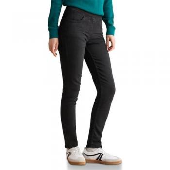 CEcil Damen Jeans Gerade 34/30 – Schwarz, 77% Baumwolle