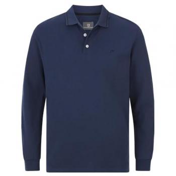 Langarm‑Poloshirt “Ellis” – Royalblau Herrenmodell, 4XL