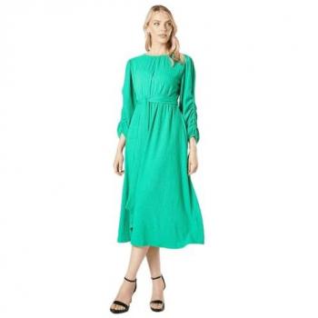 Womens Textured Jersey Belted Midi Dress