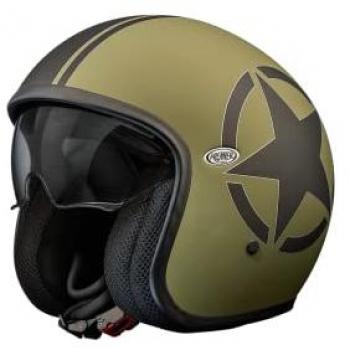 Casco Jet Premier 23 Vintage Star Militar BM 22.06 Negro/Verde L