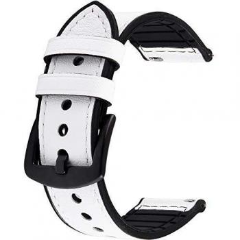 VersaFlex Silicone Leather Band 20mm-22mm – White