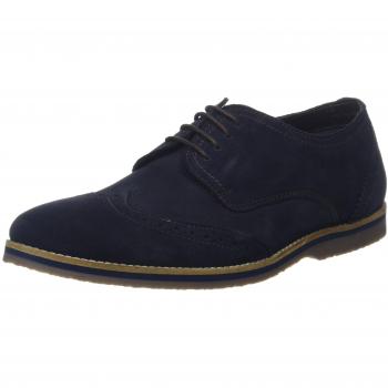 Hush Puppies Men's Sebastian Wingtip Brogues in Navy Blue, Size 8 UK