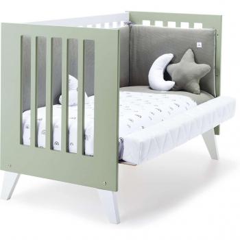Alondra Lit bébé Cododo 4‑en‑1 vert olive 60×120 cm