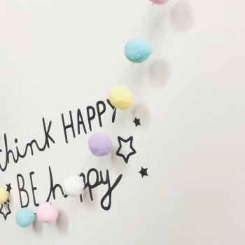 2M Felt Wool Balls Nursery Pom Pom Garland