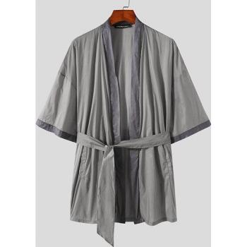INCERUN Männer Nachtwäsche, bequemer Kurzarm Pyjama, S-5XL