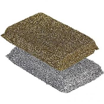 Pack de dos esponjas multiuso con tonos dorado y plateado