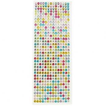 Autocollants Strass Multicolores Ronds 0,6 cm 504 unités