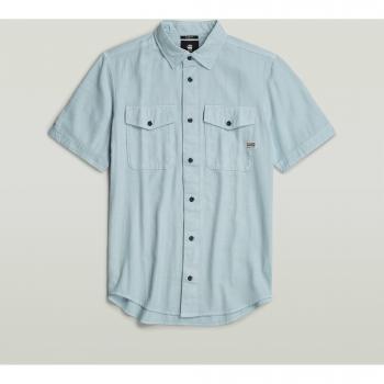Camicia G‑Star Marine Slim S, colore Faze Blue Gold, maniche corte