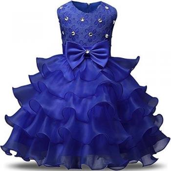 Robe de Filles Gamins NNJXD Volants Dentelles Mariage Taille