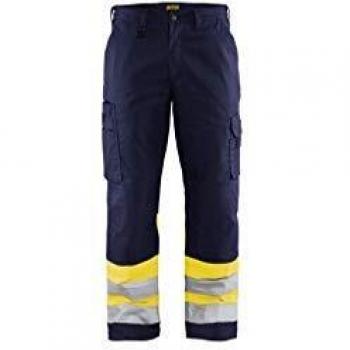 Pantalon de sécurité Blaklader 156418118933D84 bleu marin/jaune taille D84