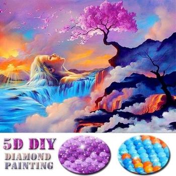 Blossoming Cherry Trees 5D Diamond Embroidery 20X30CM