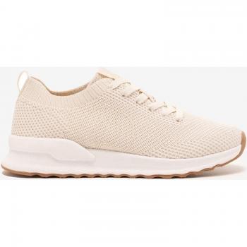 Zapatillas deportivas Ecoalf Conde beige claro para hombre, cierre de cordones, logotipo lateral, talla 42
