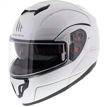 Casco de moto MT fu401 blanco perla brillante