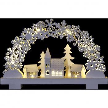 Arche décorative de Noël lumineuse en bois avec 8 LED blanc chaud