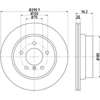 HELLABremsscheibe für BMW 8DD 355 120-211