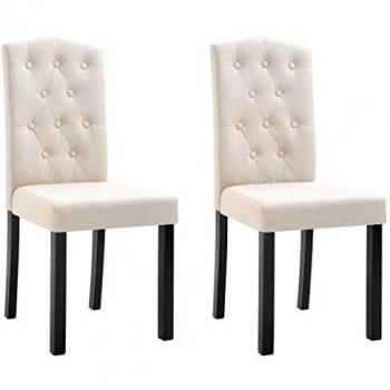 Sillas de Comedor con Patas de Madera y Asiento Acolchado