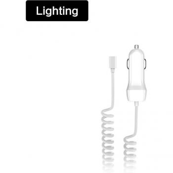 Elastic Charging Cable Car Adapter for iOS and Type C Phones