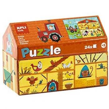 APLI PUZLE CASITA GRANJA CAJA 24 PIEZAS PUZLES 18x9x12 Cms