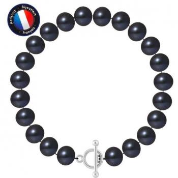 Bracciale Nero perle coltivate Argento 925