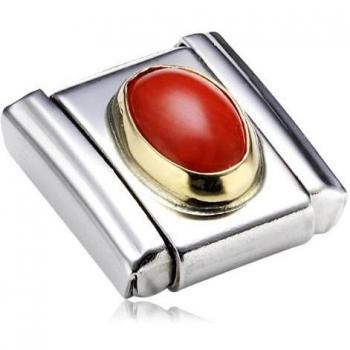 Pulsera Composable de Coral Rojo