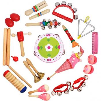 Set de ritmo para bebés con guiro y mancuernas