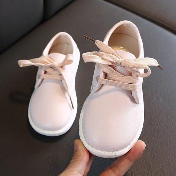 Kids Black Leather Casual School Shoes for Boys and Girls, Ages 3-7