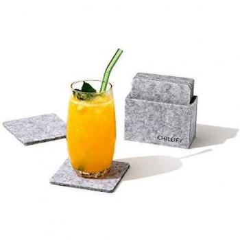 Chillify Untersetzer aus Filz 8er Set mit Aufbewahrungsbox