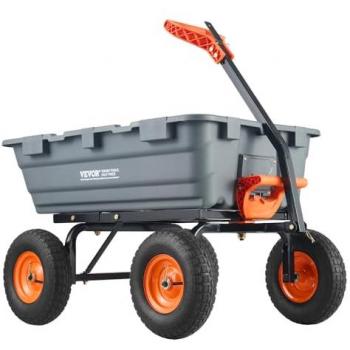 VEVOR 6.48 cu. ft. Heavy-Duty Polyethylene Garden Dump Cart