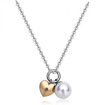 Collana donna Sagapo Days con cuore gioiello in acciaio inossidabile e pietra rossa, modello SDY06