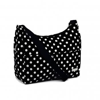 Baby Elegance Classic Tote (Black Polka Dot Design)