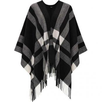 OPUS Damen-Poncho in Schwarz