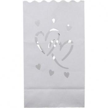 Bolsa de papel para velas con diseño de corazón