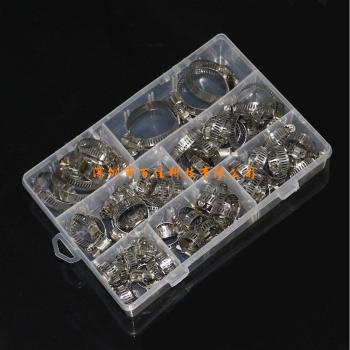 Caja de aros de sujeción de acero inoxidable, 60 pcs, 8-38MM