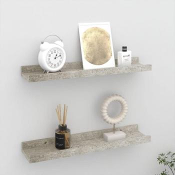 Wall Shelves (2 pcs) Concrete Grey, Size: 40x9x3 cm, Brand: vidaXL
