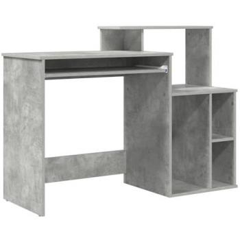 Bureau Compact Gris Béton avec Rangement 120.5 x 44 x 88.5 cm