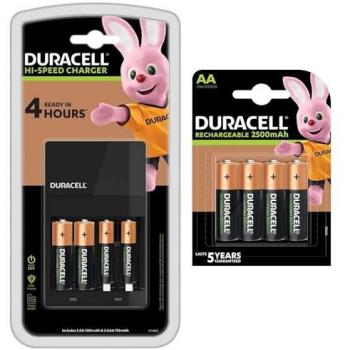 Duracell Charger 4 h con 6 AA e 2 AAA