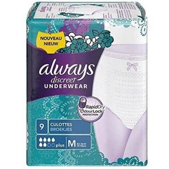 Always Discreet Culottes Absorbantes Plus Taille M x9 (lot de 2)