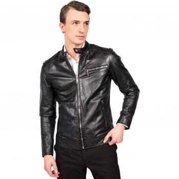 Freaky Nation Lucky Jim-FN Herren Lederjacke Schwarz Gr. L